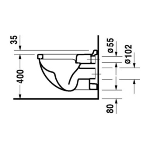 Duravit Wand-WC, Tiefspüler Starck 3 36,5x54cm, 4,5 l, weiß