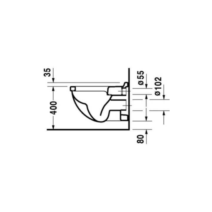 Duravit Wand-WC, Tiefspüler Starck 3 36,5x54cm, 4,5 l, weiß