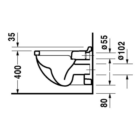 Duravit Wand-WC, Tiefspüler Starck 3 36,5x54cm, 4,5 l, weiß