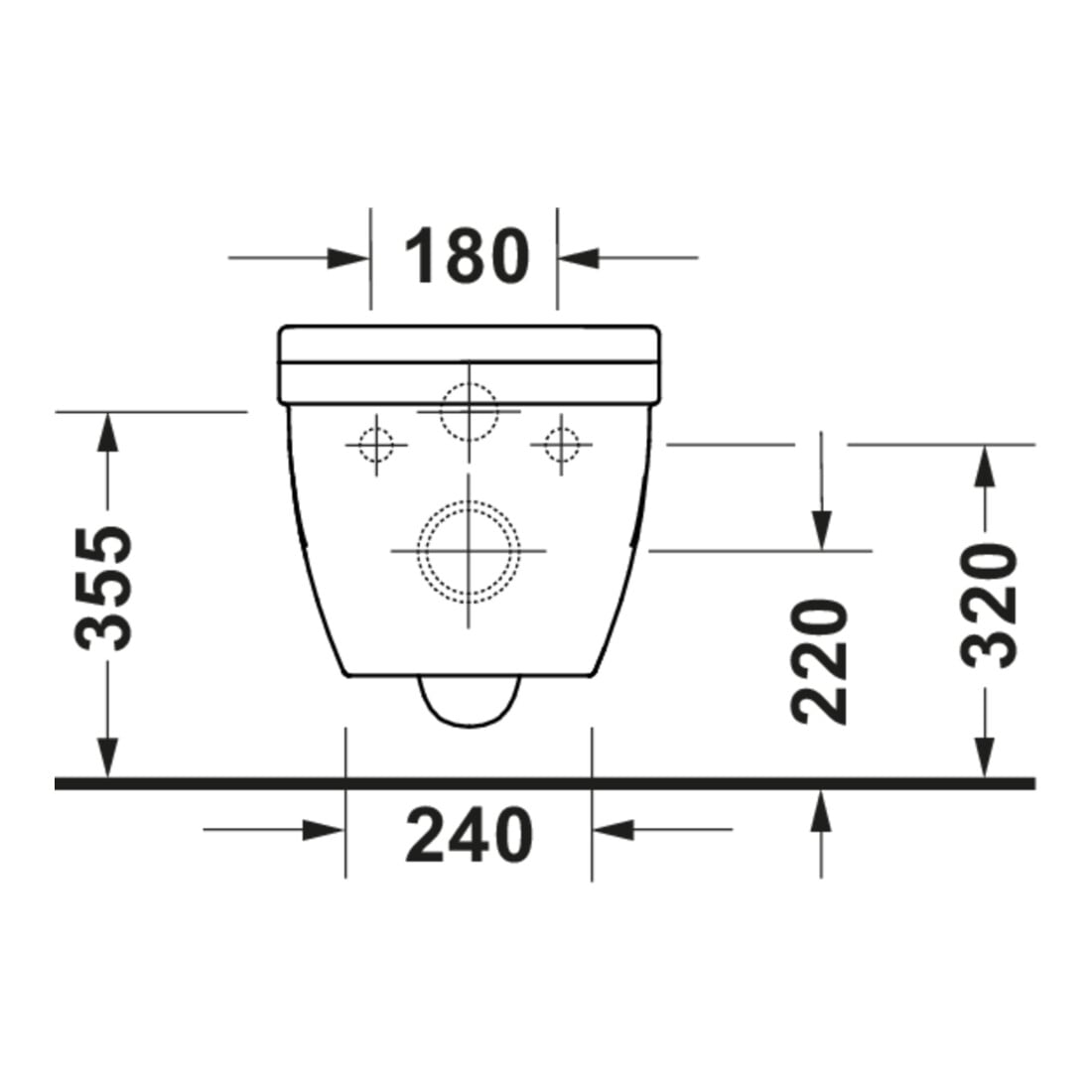 Duravit Wand-WC, Tiefspüler Starck 3 37x54cm, 4,5 l, Rimless, weiß