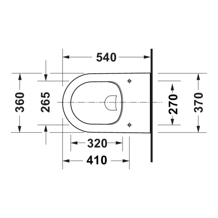 Duravit Wand-WC, Tiefspüler Starck 3 37x54cm, 4,5 l, Rimless, weiß