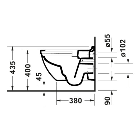 Duravit Wand-WC, Tiefspüler Starck 3 37x54cm, 4,5 l, Rimless, weiß