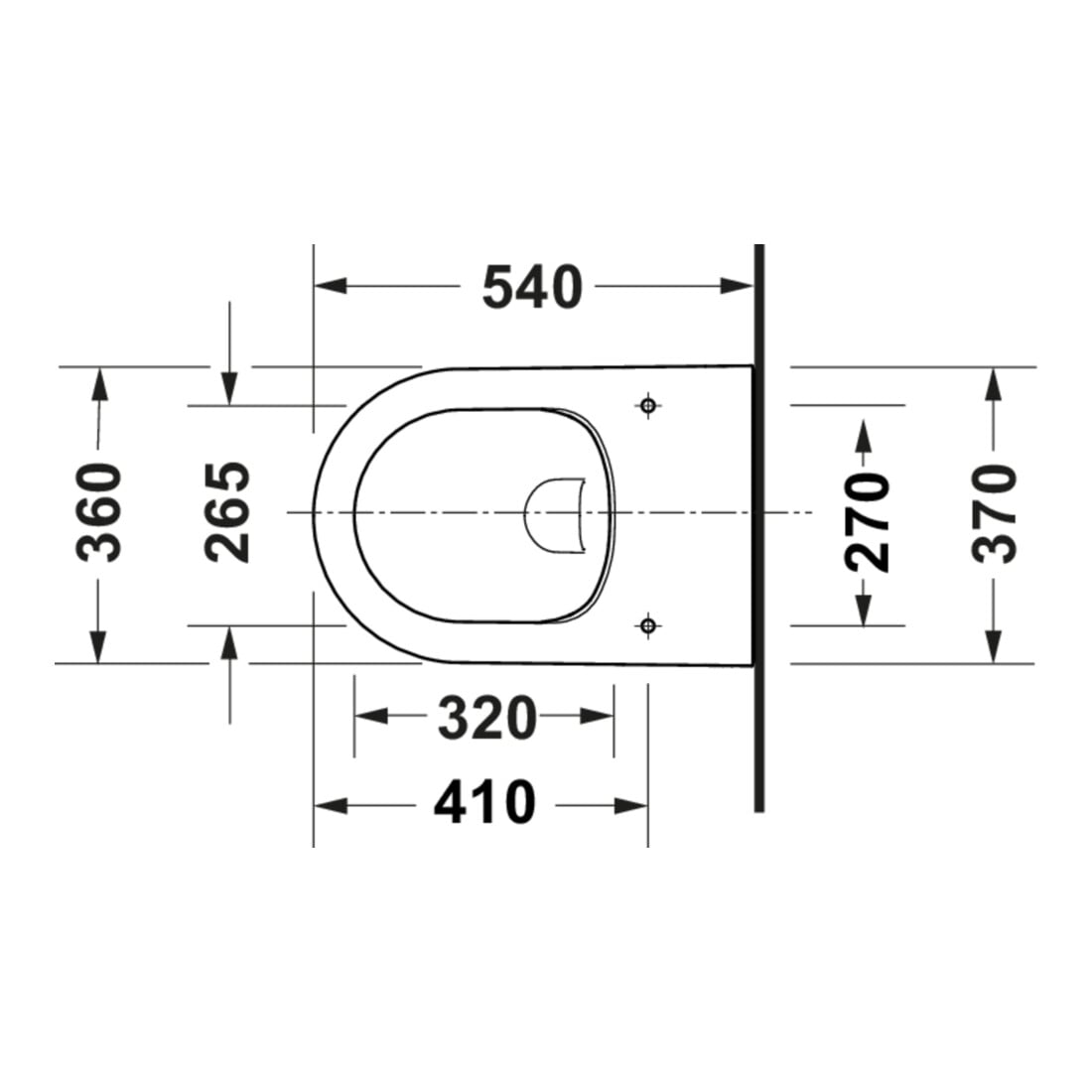 Duravit Wand-WC, Tiefspüler Starck 3 37x54cm, 4,5 l, Rimless, weiß