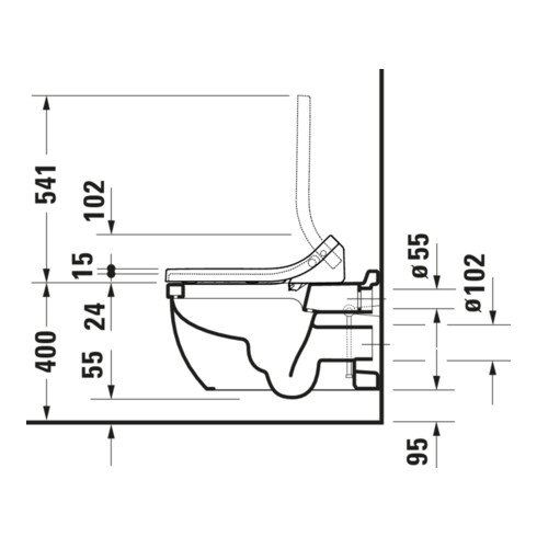 Duravit Wand-WC, Tiefspüler Starck 3 37x62cm, 4,5 l, geschlossen, weiß