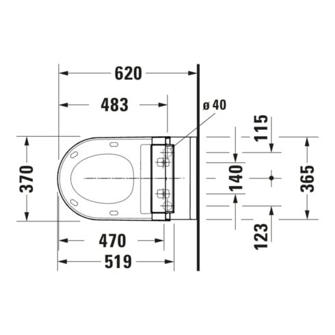Duravit Wand-WC, Tiefspüler Starck 3 37x62cm, 4,5 l, geschlossen, weiß