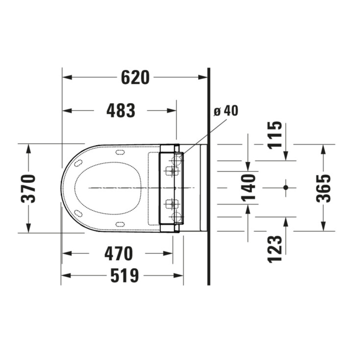 Duravit Wand-WC, Tiefspüler Starck 3 37x62cm, 4,5 l, geschlossen, weiß