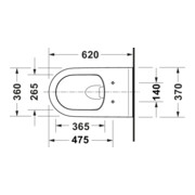 Duravit Wand-WC, Tiefspüler Starck 3 37x62cm, 4,5 l, riml, verd Bef., we.-2