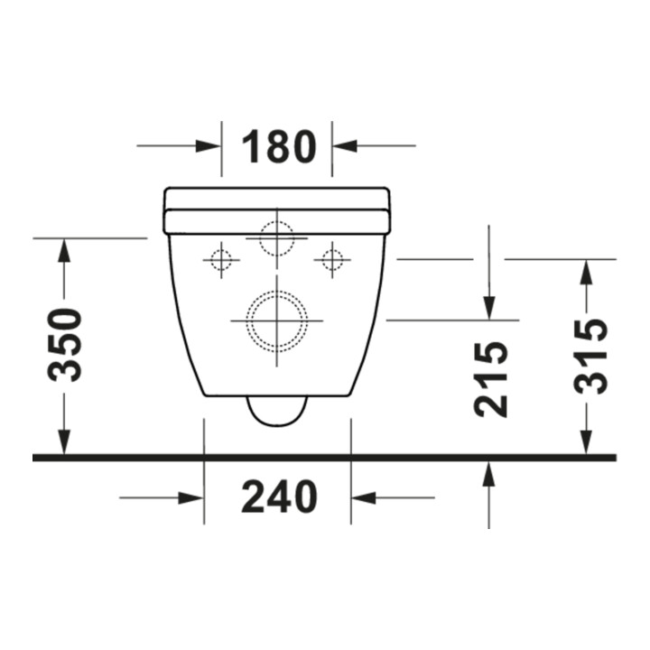 Duravit Wand-WC, Tiefspüler Starck 3 37x62cm, 4,5 l, riml, verd Bef., we.