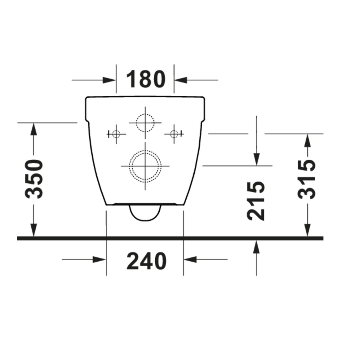 Duravit Wand-WC, Tiefspüler Starck 3 Compact 37x48,5cm, 4,5 l, riml, m vd Bef., we.