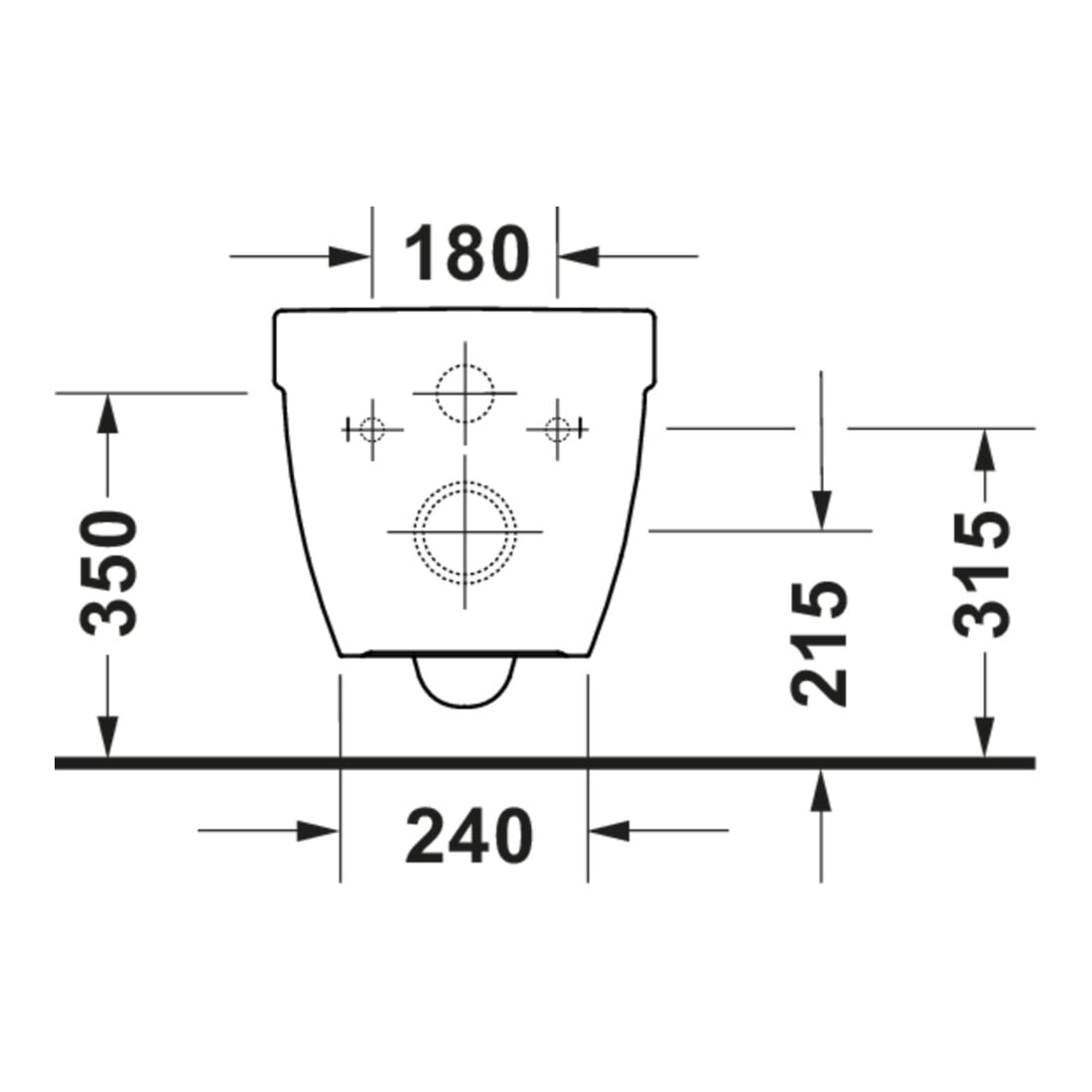 Duravit Wand-WC, Tiefspüler Starck 3 Compact 37x48,5cm, 4,5 l, riml, m vd Bef., we.