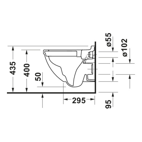 Duravit Wand-WC, Tiefspüler Starck 3 Compact 37x48,5cm, 4,5 l, riml, m vd Bef., we.