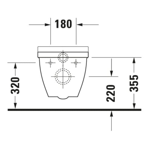 Duravit Wand-WC, Tiefspüler Starck 3 Vital 37x70cm, 6 l, barrierefrei, weiß