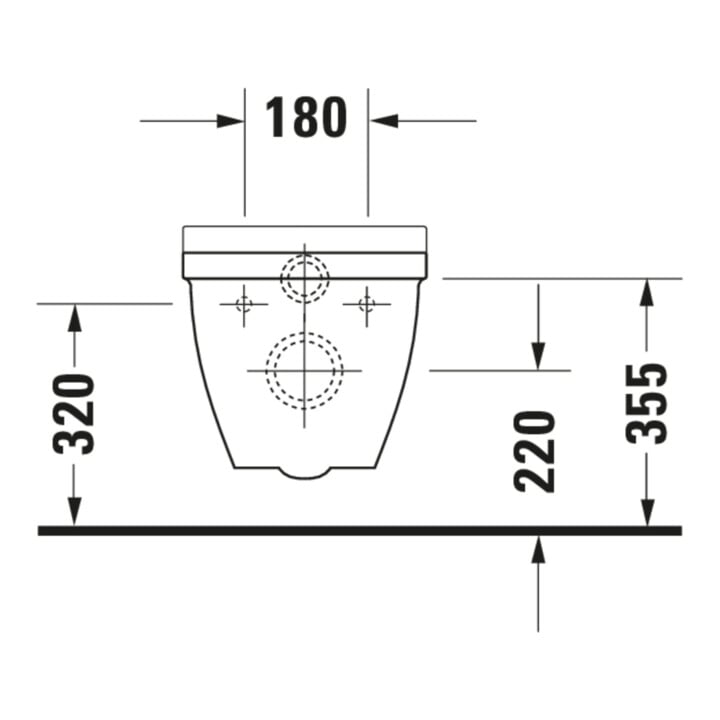 Duravit Wand-WC, Tiefspüler Starck 3 Vital 37x70cm, 6 l, barrierefrei, weiß