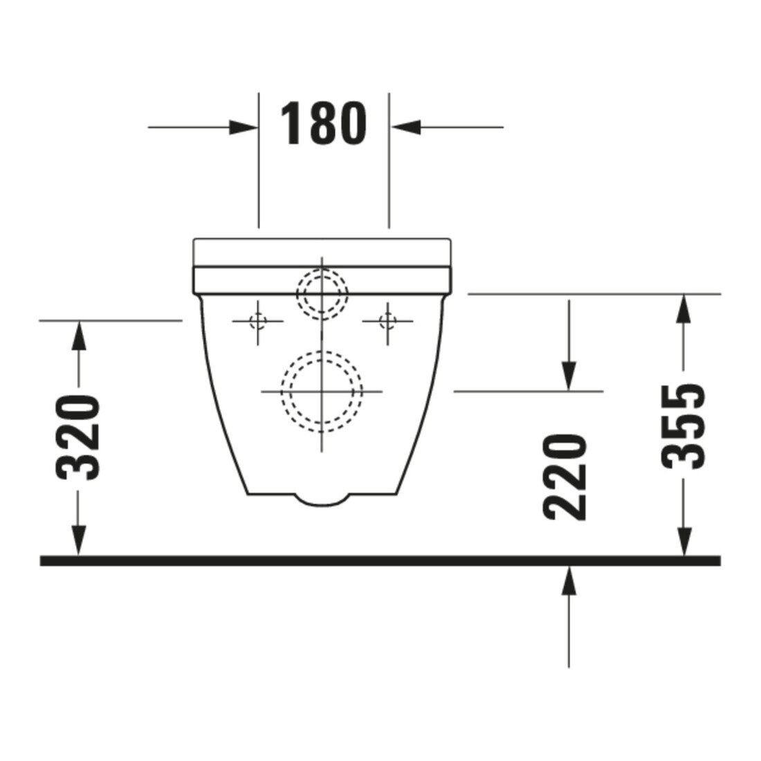 Duravit Wand-WC, Tiefspüler Starck 3 Vital 37x70cm, 6 l, barrierefrei, weiß