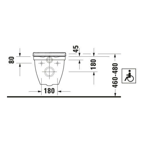 Duravit Wand-WC, Tiefspüler Starck 3 Vital 37x70cm, 6 l, barrierefrei, weiß