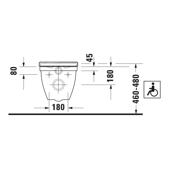 Duravit Wand-WC, Tiefspüler Starck 3 Vital 37x70cm, 6 l, barrierefrei, weiß