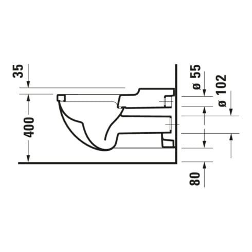 Duravit Wand-WC, Tiefspüler Starck 3 Vital 37x70cm, 6 l, barrierefrei, weiß
