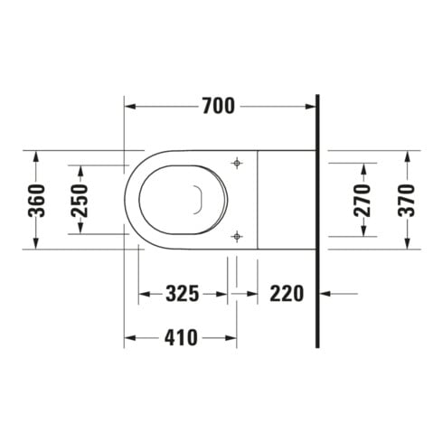 Duravit Wand-WC, Tiefspüler Starck 3 Vital 37x70cm, 6 l, barrierefrei, weiß