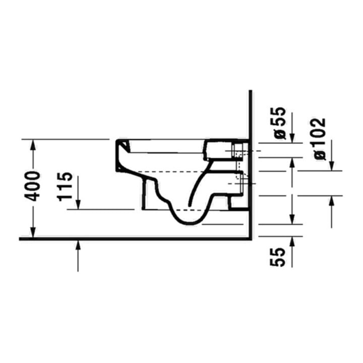 Duravit Wand-WC VERO tief, 370 x 545 mm weiß