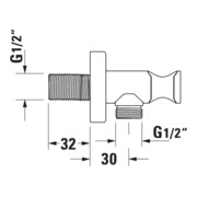 Duravit Wandanschlussbogen DN 15, m Brauseha., Ros. eck., sw matt-4