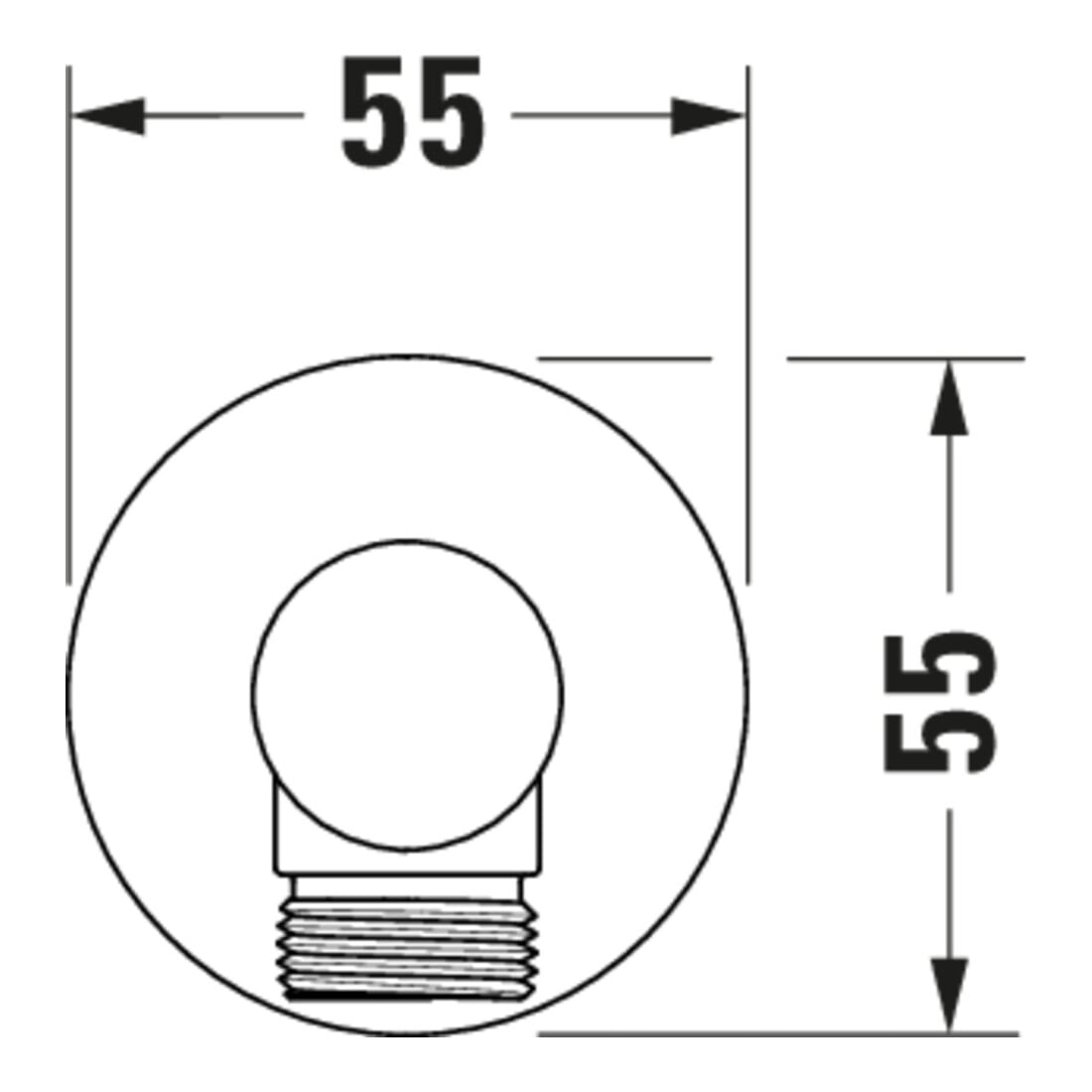 Duravit Wandanschlussbogen DN 15, m Brauseha., Ros. rd, bron geb.