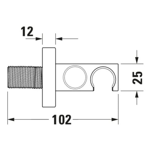Duravit Wandanschlussbogen DN 15, m Brauseha., Ros. rd, bron geb.