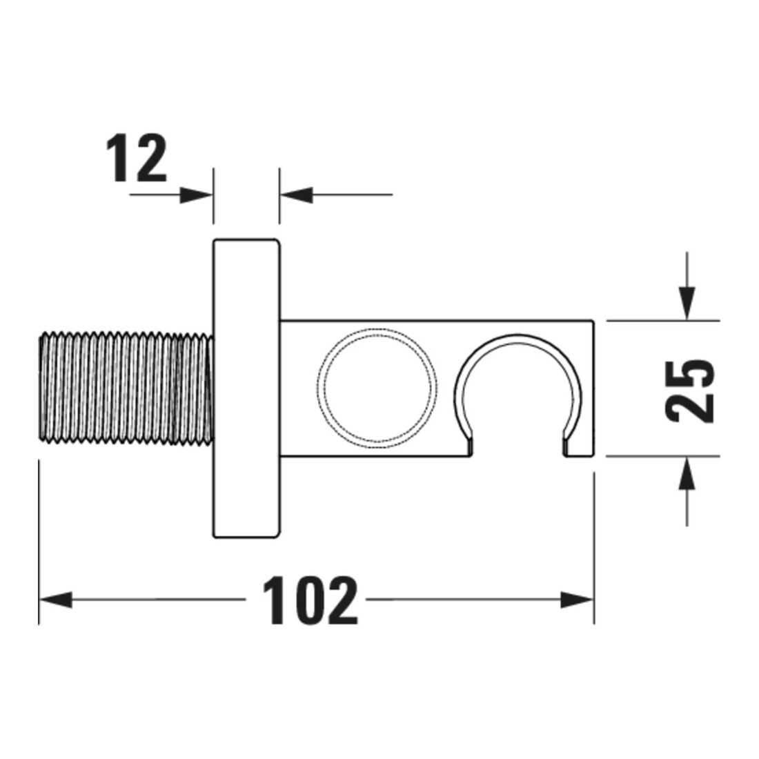 Duravit Wandanschlussbogen DN 15, m Brauseha., Ros. rd, bron geb.