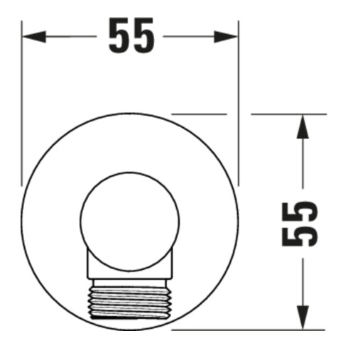 Duravit Wandanschlussbogen DN 15, m Brauseha., Ros. rd, ES geb.