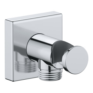 Duravit Wandanschlussbogen DN 15, m Brauseha., Rosette eckig, chrom
