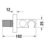 Duravit Wandanschlussbogen DN 15, m Brauseha., Rosette eckig, chrom-5