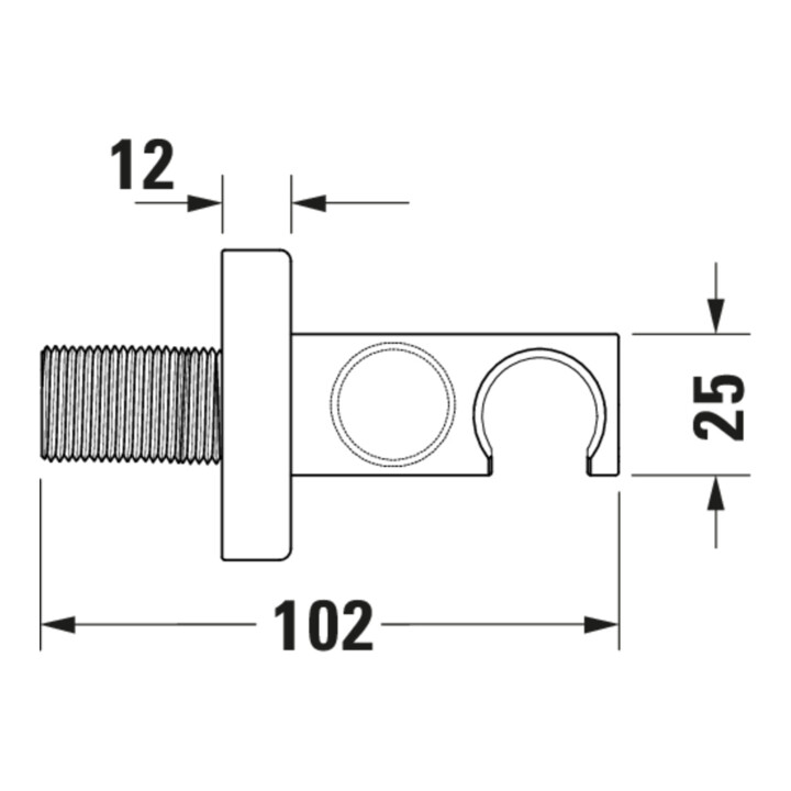 Duravit Wandanschlussbogen DN 15, m Brauseha., Rosette eckig, chrom