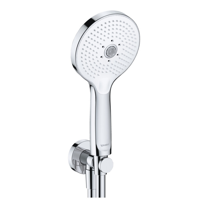 Duravit Wandanschlussbogen DN 15, m Brauseha., Rosette rund, chrom