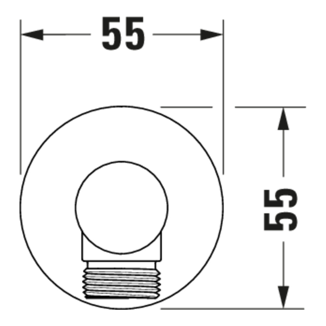 Duravit Wandanschlussbogen DN 15, m Brauseha., Rosette rund, chrom