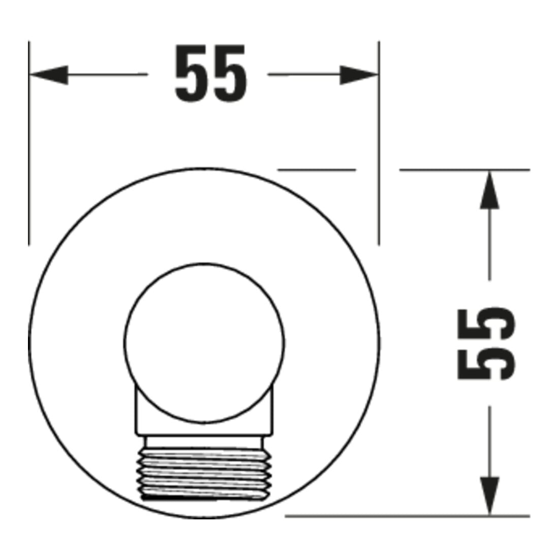 Duravit Wandanschlussbogen DN 15, o Handbrausenh., Ro rd, bron geb.
