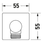 Duravit Wandanschlussbogen DN 15, o. Handbrausenh., Ros. eck., chr-4