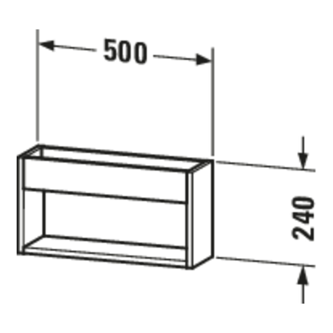 Duravit Wandregal Ketho 50x13,5x24cm, betongrau matt