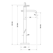 Duravit Wannen-Einhebelmischer C.1 Ausl. 201mm, bodenstehend, schwarz matt-4