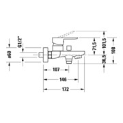 Duravit Wannen-Einhebelmischer D-Code AP, m Umstellvent., Keramikmisch., chrom-5