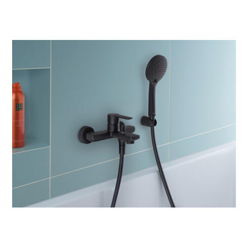 Duravit Wannen-Einhebelmischer D-Code AP, m Umstellvent., Keramikmisch., sw ma