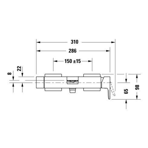 Duravit Wannen-Einhebelmischer Manhattan AP, Wandmontage, schwarz matt
