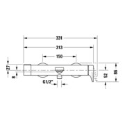 Duravit Wannen-Einhebelmischer Tulum AP, m Umstellvent., Wandmont., sw matt-3