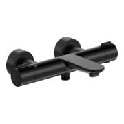 Duravit Wannen-Einhebelmischer Wave AP, Ab- und Umstellventil, schwarz matt