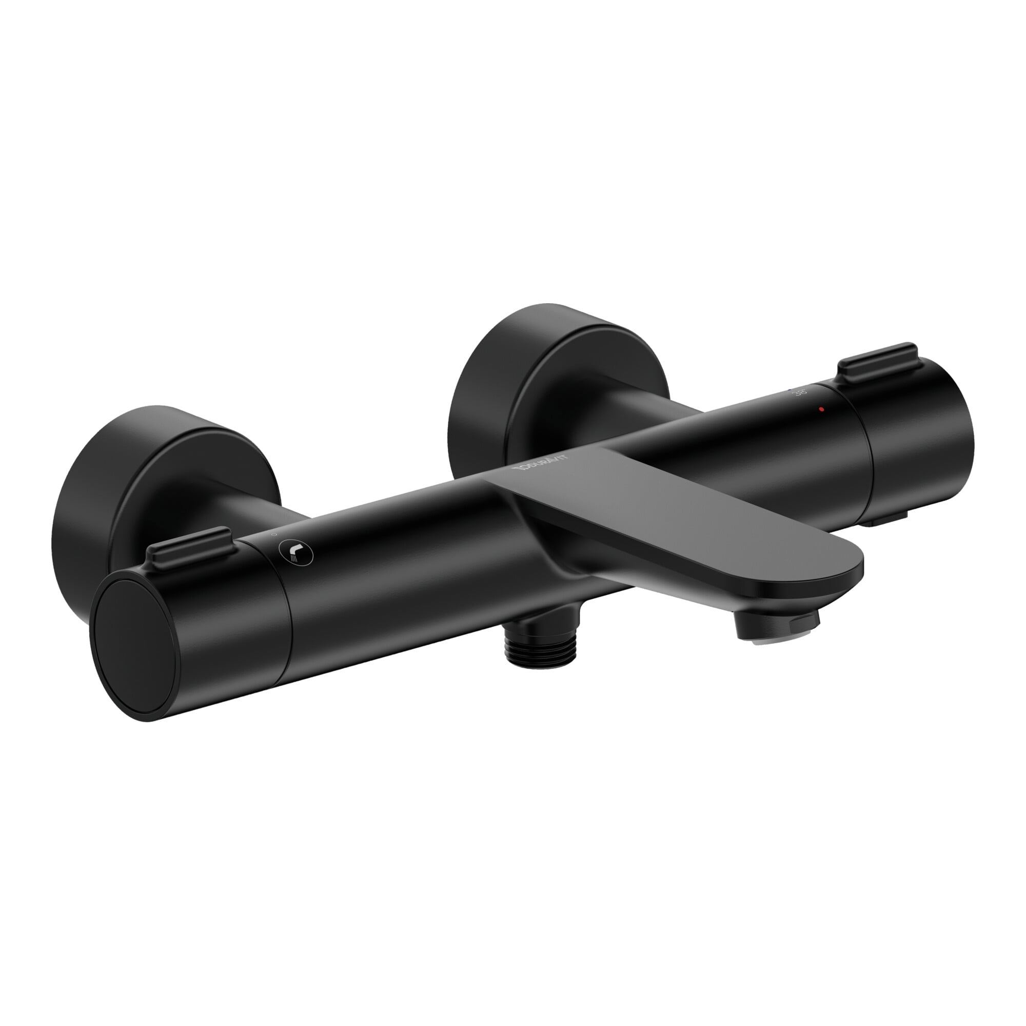 Duravit Wannen-Einhebelmischer Wave AP, Ab- und Umstellventil, schwarz matt