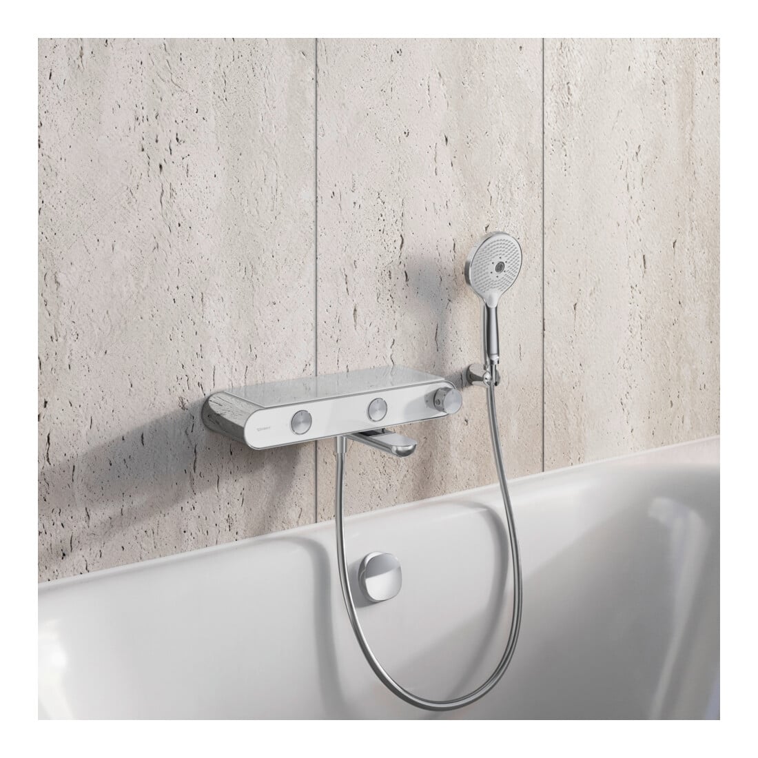 Duravit Wannen-Thermostat AP, 2 Verbraucher, chrom/weiß