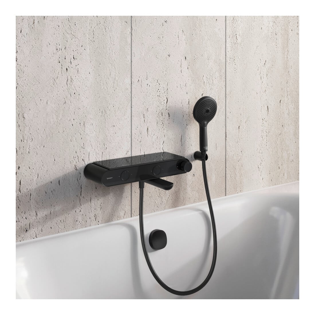 Duravit Wannen-Thermostat AP, 2 Verbraucher, schwarz matt