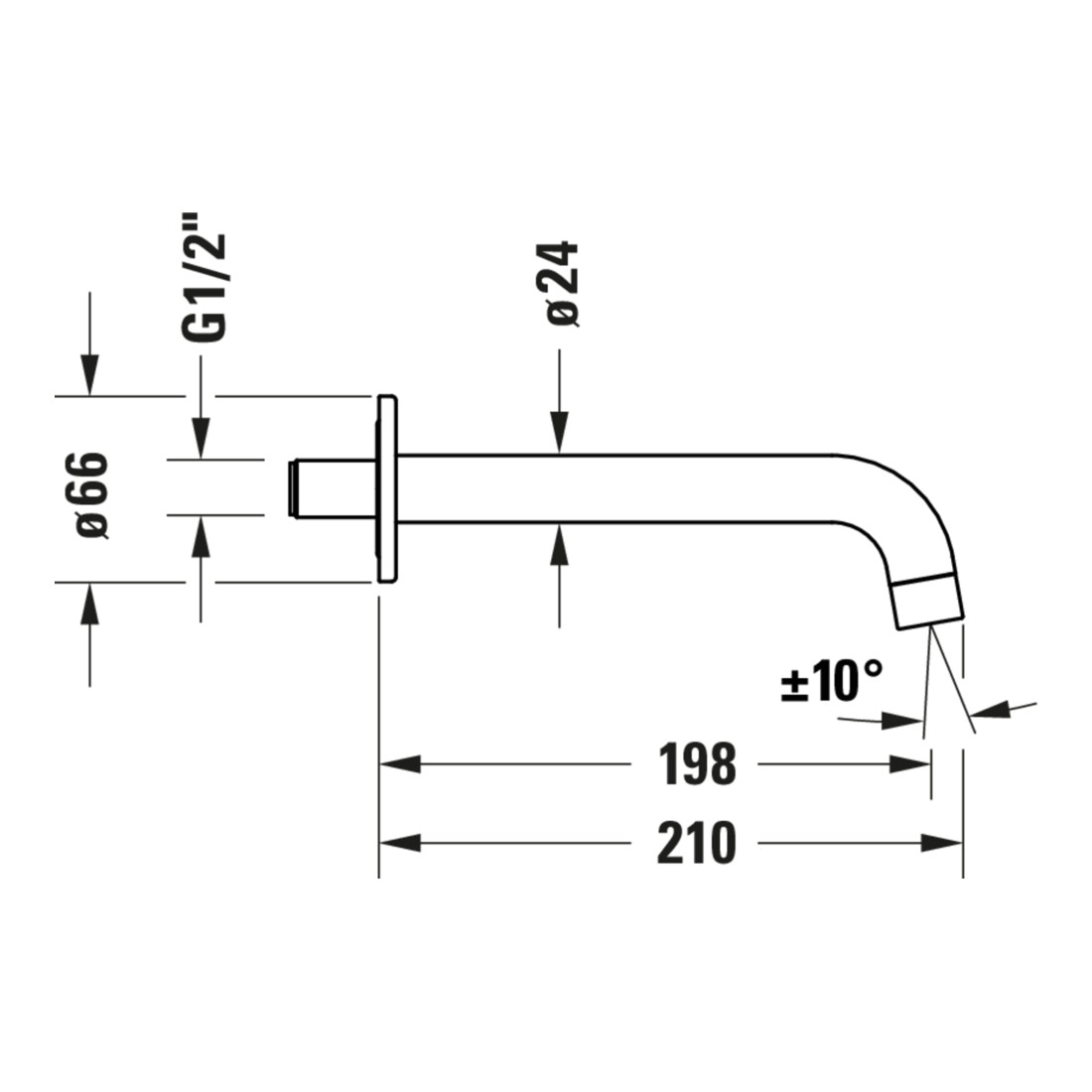 Duravit Wanneneinlauf No. 1 Ausl. 198mm, DN 15, rd Ros., ES geb.