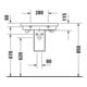 Duravit Waschtisch 2ND FLOOR mit Überlauf, Hahnlochbank, 600 x 430 mm 1 Hahnloch Innenbecken weiß