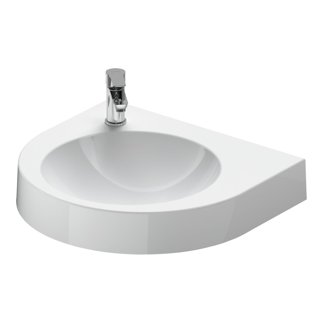Duravit Waschtisch Architec 57,5x52cm, o. ÜL, mit Hahnlochbank, weiß