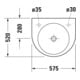 Duravit Waschtisch Architec 57,5x52cm, o. ÜL, mit Hahnlochbank, weiß-3