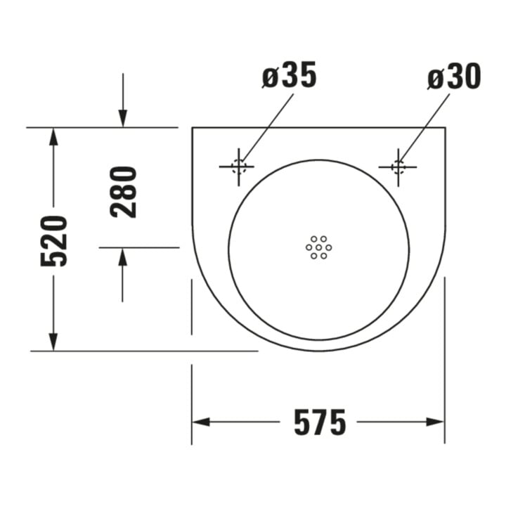 Duravit Waschtisch Architec Vital Med 57,5x52cm, HL r, o Ü, m HLB, BF, we